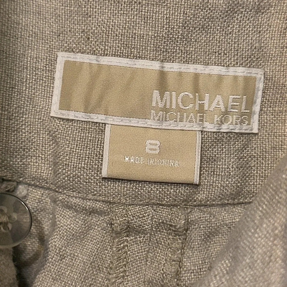 cream / beige Michael Michael Kors 100% linen pants size 8 - Picture 5 of 6